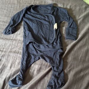 Bonzie Black Baby One Piece Footie. For skin to skin contact. 0-3 months
